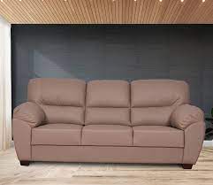 bari 3 seater leatherette sofa grey