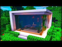 Minecraft Waterfall Modern House How