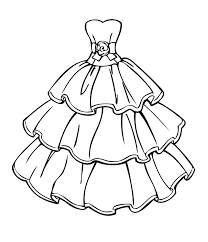 Vestido maravilloso de una princesa . Dibujos De Ropa Para Colorear Descargar O Imprimir En Linea