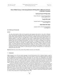 pdf role of model essays in developing students writing skills in pdf role of model essays in developing students writing skills in n schools a review of literature
