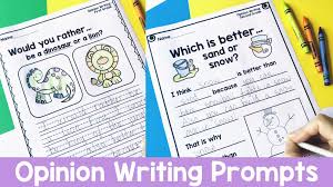 opinion writing prompts and worksheets