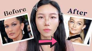 long face look shorter with makeup