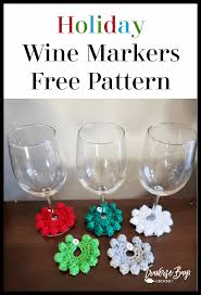 Crochet Holiday Wine Markers