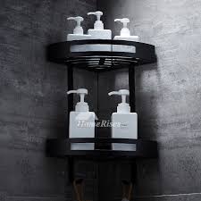 Designer Black Bathroom Shelves Corner