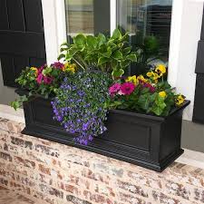 Add a stately new england touch to your home with black window boxes. Mayne 3 Ft Black Self Watering Window Box Lowe S Canada