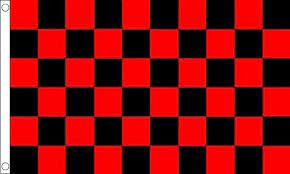 red and black checd flag