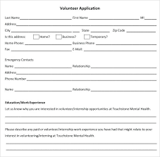 Volunteer Application Template Word Free Premium Design Psd Register