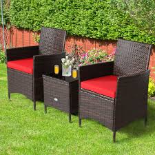 Patio Furniture Set W Red Cushions