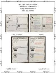 Quick Pages Protestant Reformation Anchor Charts For Interactive Notebooks