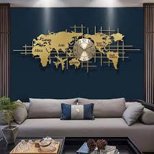 Luxury Oversized World Map Wall Clock