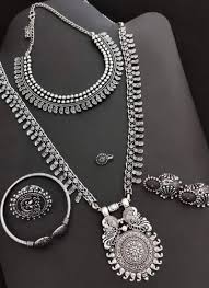 silver oxidised jewellery set