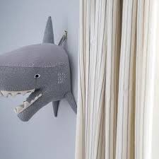 Kid Room Wall Mounted Felt Shark Head