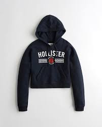 Hollister Rose Graphic Crop Clearance Uk Hoodies Womens Uk
