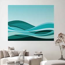 Turquoise Wall Decor In Canvas Murals
