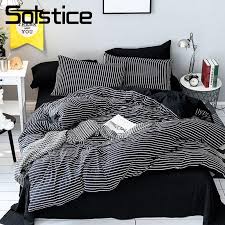 textile black white stripe bedding set