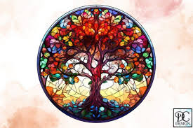Stained Glass Life Of Tree Artwork