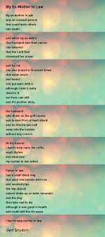 my ex mother in law poem by gert strydom