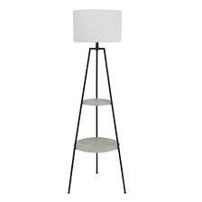 Enjoy free shipping on most stuff, even big stuff. Allen Roth Tripod Floor Lamp With Shelves 62 In Metal Black White Gs F00887 Rona