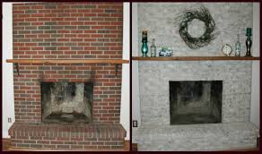 Fireplace Brick Resurfacing Painted