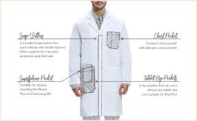Dr James Unisex Lab Coat Classic Fit 100 Cotton White 39 Inch Length