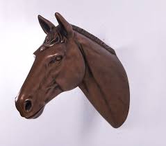 Stallion Horse Head Wall Art Bronze