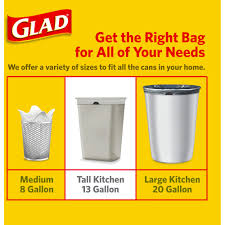 Small trash bags *see offer details. Glad Forceflex Tall Kitchen Drawstring Trash Bags 13 Gal 0 78 Mil 20 Micron Thickness White 19200 Pallet 80 Per Box Kitchen Home Offic