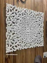 Milky White Wooden Wall Panel Hand
