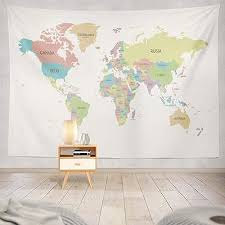 World Map Tapestry Map Tapestry World
