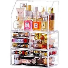 clear makeup organizer and storage with