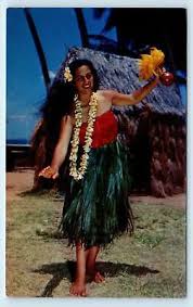beautiful hula dancer c1960s postcard