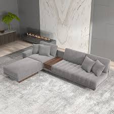 Gray Modular Sectional Sofa Chaise