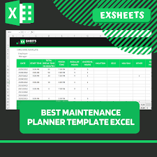 maintenance planner template excel