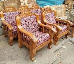 4 Seater Teak Wood Wooden Sofa Set At