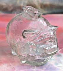 Clear Glass Piggy Bank