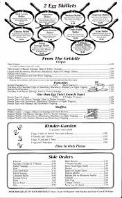 menu of garden grille cafe restaurant