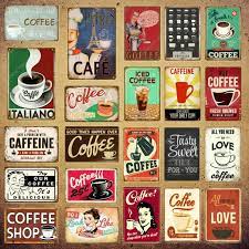 Cafe Tin Sign Coffee Kitchen Wall