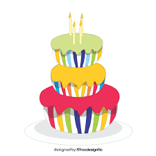 rainbow birthday cake cartoon clipart