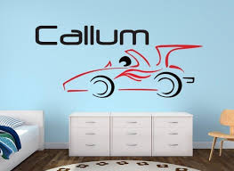 Fast Racing Car Kids Personalised Wall