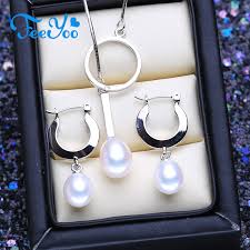 Feeyoo 925 Sterling Silver Jewelry Sets Natural Pearl Drop Earrings Custom  Vintage Circle Pendant Chain Necklaces For Women: Buy Online at Best Prices  in Pakistan | Daraz.pk