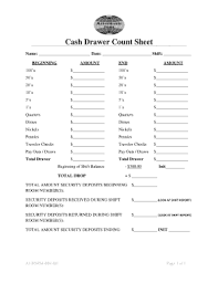Cash Count Sheet Fill Online Printable Fillable Blank