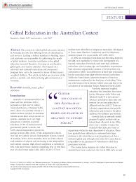 gifted education in the australian context