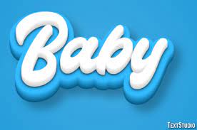 baby text effect and logo design word