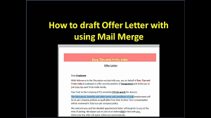create offer letter with using mail