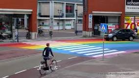 Is a rainbow zebra crossing legal?