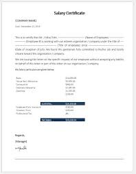 Salary Certificate Templates Ms Word Word Excel Templates