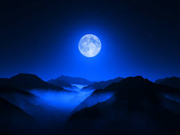 wallpaper moon night mountain range