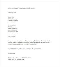 8 Thank You Note After Phone Interview Free Sample Example