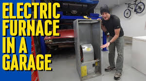 electric home furnace in a garage you