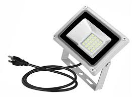 20w Led Floodlight Outdoor Yard Flood Cool White Lamp Plug In 120vac
