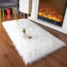 fluffy rugs faux fur sheepskin area rug